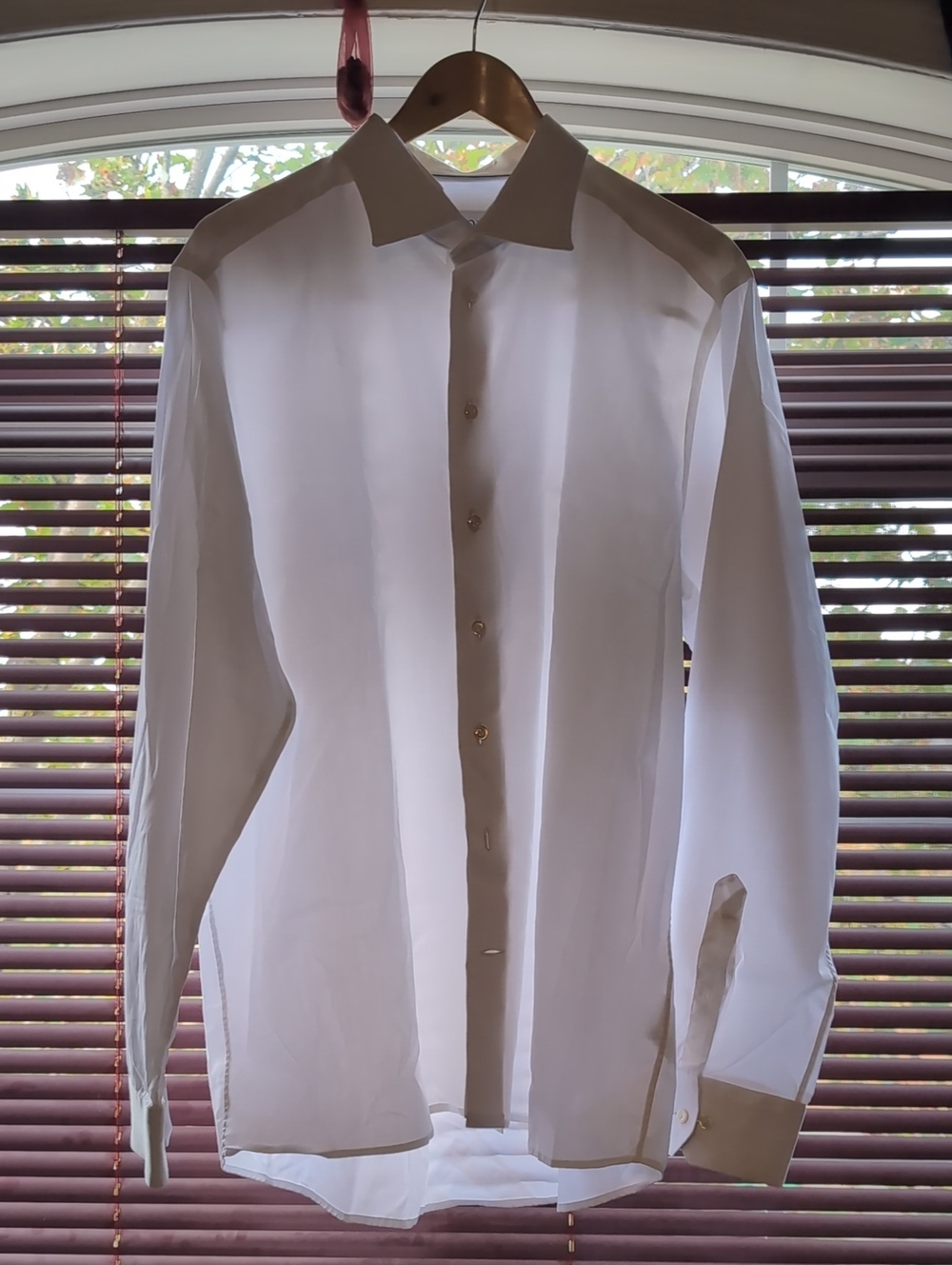 Eton White Men's Dress Shirt with Point Collar